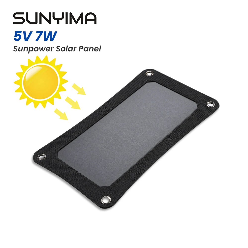 1pcs SUNYIMA 330*186 5V7W Sunpower PET Solar Panel Solar Battery Cell with USB charging Sewing kit with protective case