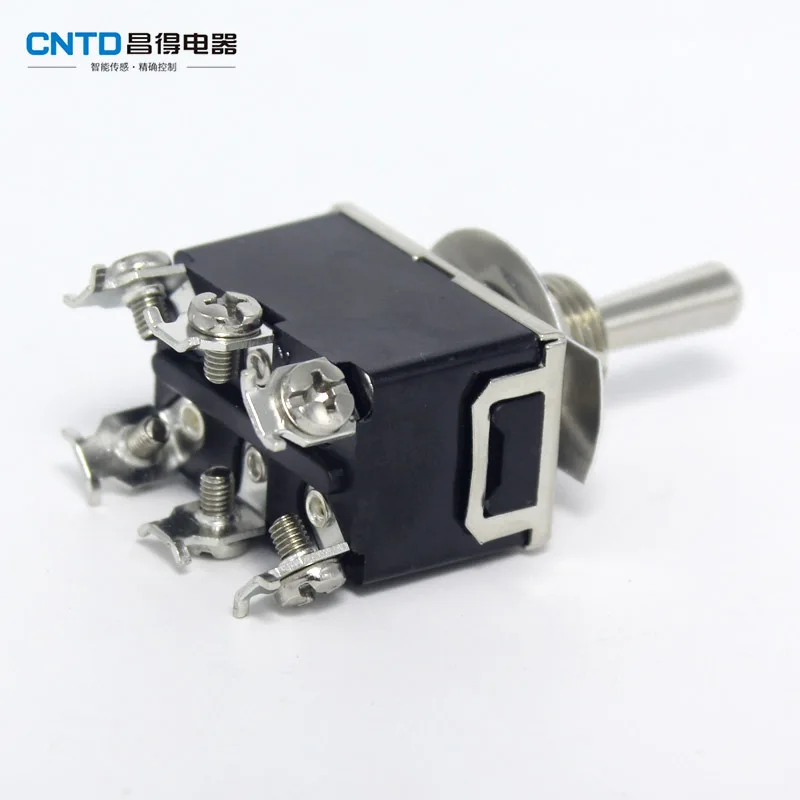 CNTD C5 C5R Mini Toggle Switch SPST SPDT DPDT 15A 250V Self Locking Momentary Screw Terminal Joystick Switch 12mm Mounting TUV