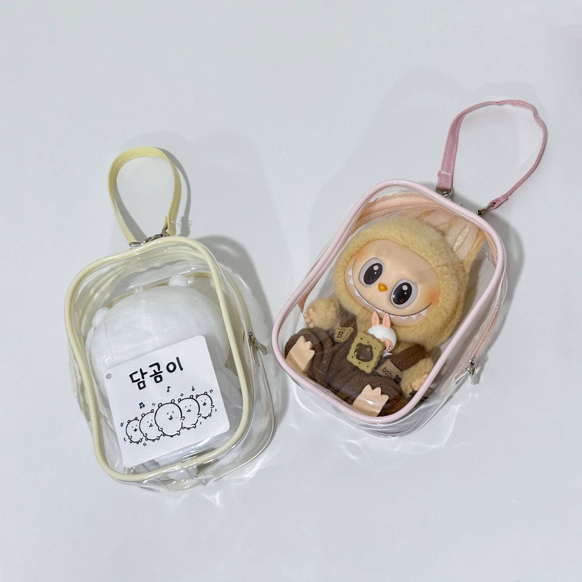1pcs Hot-selling Doll Bag Vinyl Sitting Party Cotton Doll Waterproof Pvc Storage Bag Dust Labubu Walking Doll Bag