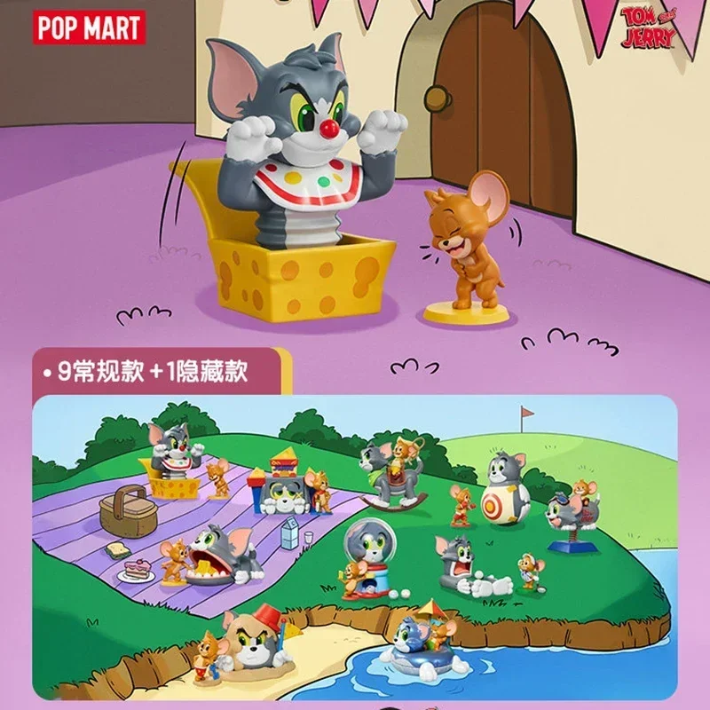 

POP MART TOM And JERRY Funfair Series Kawaii Anime Action Figure Blind Box Toys Surprise Mystery Dolls for Girls Gift