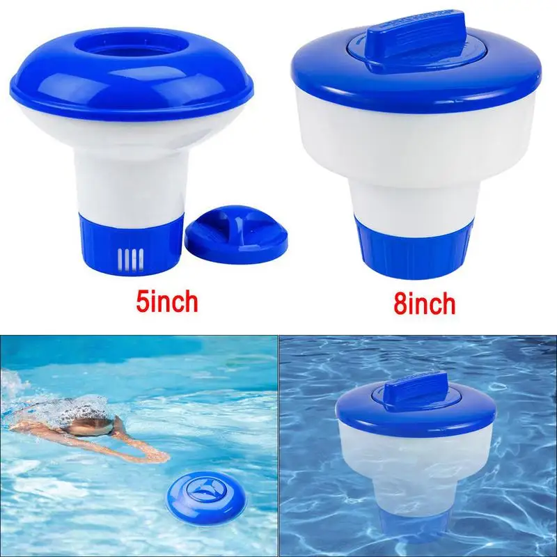 

5/8in Floating Swimming Pool Che&mical Floater Chlorine Brominetablets Floating Dispenser Applicator Swimming Spa Hot Tub Tool