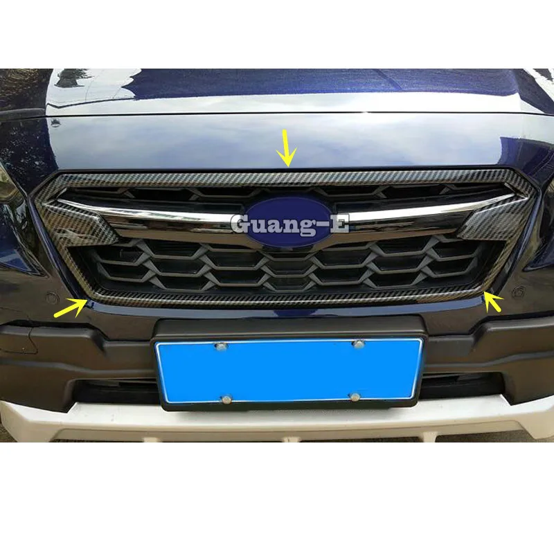 

Body Sticker Cover ABS Chrome/Carbon Fibre Trim Front Up Racing Grid Grill Grille Frame 1pcs For SUBARU XV 2018 2019 2020 2021