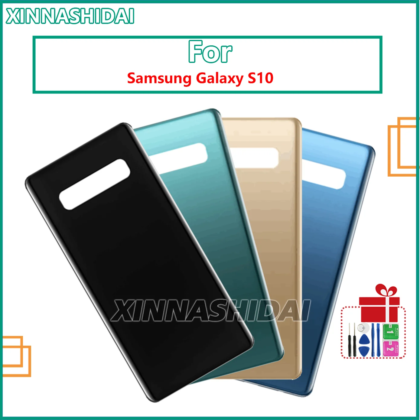 For Samsung Galaxy S10 SM-G973U G973F Glass Back Battery Housing Cover Replacement Parts