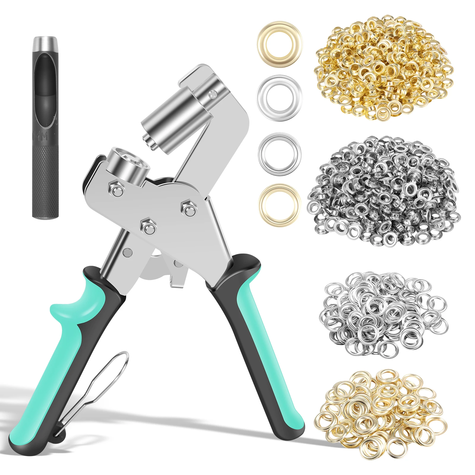 

3/8 Inch Grommet Tool Kit Versatile Rust Resistant Grommet Punch Set With Anti Slip Handle for Fabric Leather Tarp DIY and