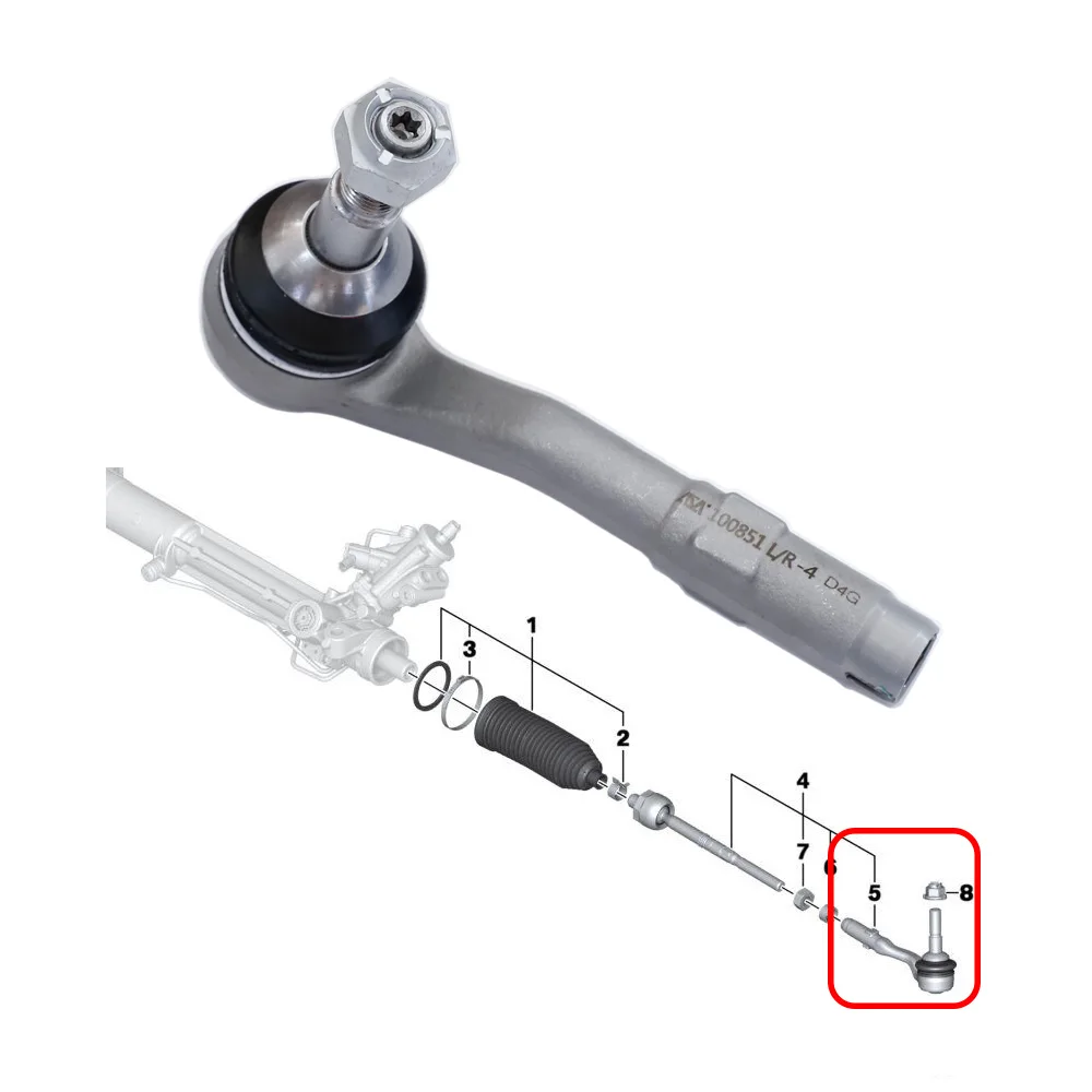Tie Rod End LEFT&RIGHT for BMW M5 E60 E61 M6 E63 E64 Series 5 6 7 32216756369 32106776946 Steerin Rack Component