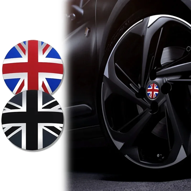 4Pcs 56mm British Flag Emblem Car Wheel Center Hub Caps Stickers For Mercedes Benz AUDI HONDA FORD TOYOTA KIA SUBARU