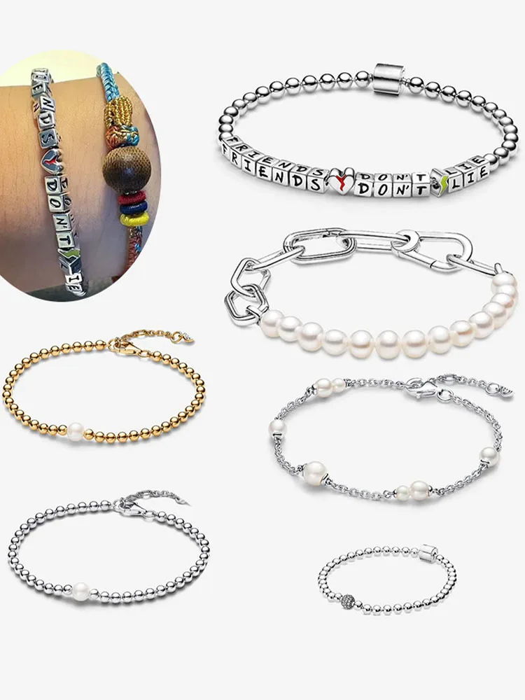 

2025 Новый популярный очаровательный модный изысканный браслет с оригинальным логотипом из бисера, подходит для бренда DIY ювелирные аксессуары