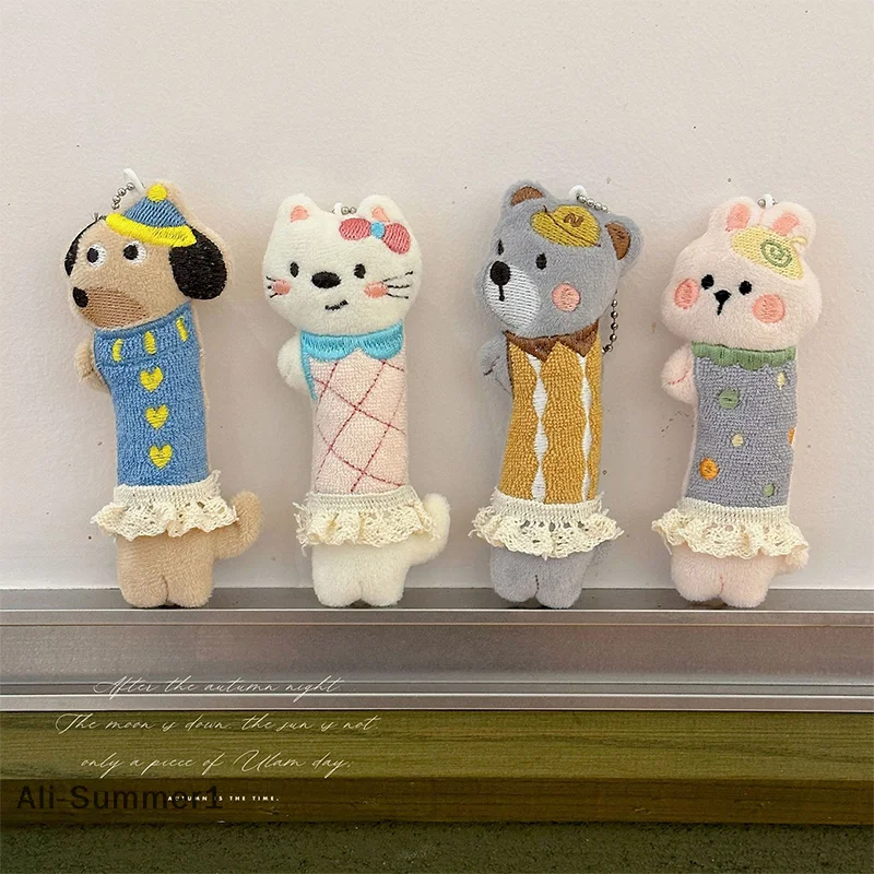 【E】Creative Cartoon Dancing Small Animal Cute Plush Doll Pendant Backpack Hangings Decoration