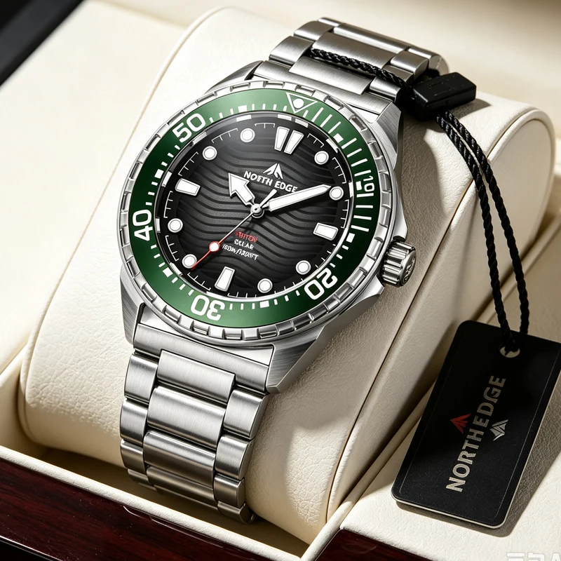Diver Watch 300M - นาฬิกาดำน้ำ NORTH EDGE รุ่นใหม่ สแตนเลสสตีล กันน้ำ
