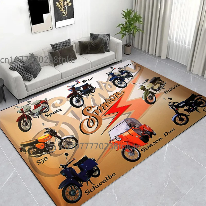 Germany SIMSON Motorcycle Printed Carpet Comfortable Retro Creative Living Room Bedroom Sofa Area Rug,home Decor,Floormat