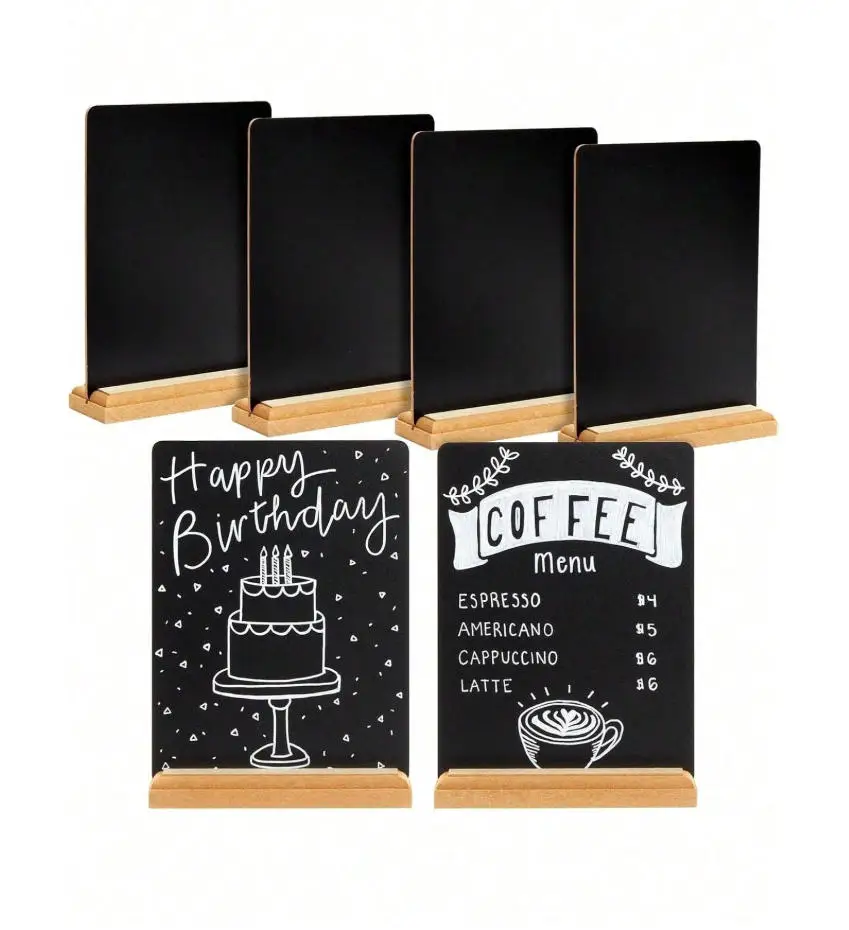 1set Mini Chalkboard Signboards With Stand, With Stand Place Cards, Small Chalkboards For Table Decorations, Weddings, Birthday