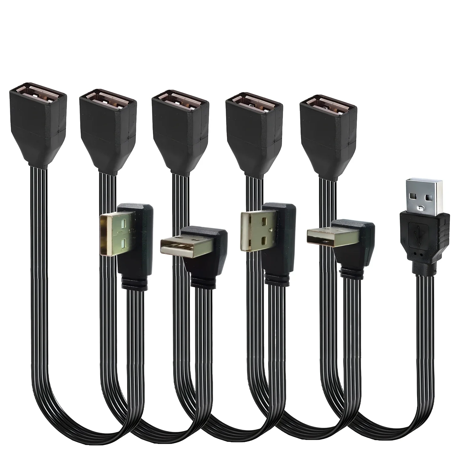 50CM 10cm 20cm 5cm USB 2.0 A Plug to Female 90 Angled Extension Adapter Cable USB 2.0 Male to Female Right/Left/Down/Up Cable