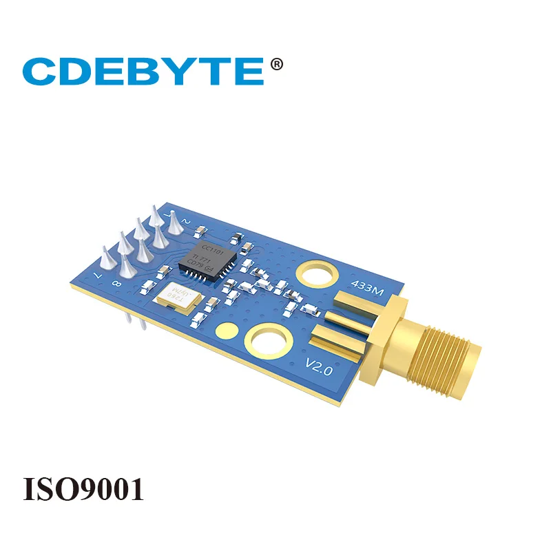 CDEBYTE-módulo RF E07-M1101D-SMA, transmisor y receptor de antena, 433MHz, 10dBm, SPI, SMD, inalámbrico, SMA-K DIP