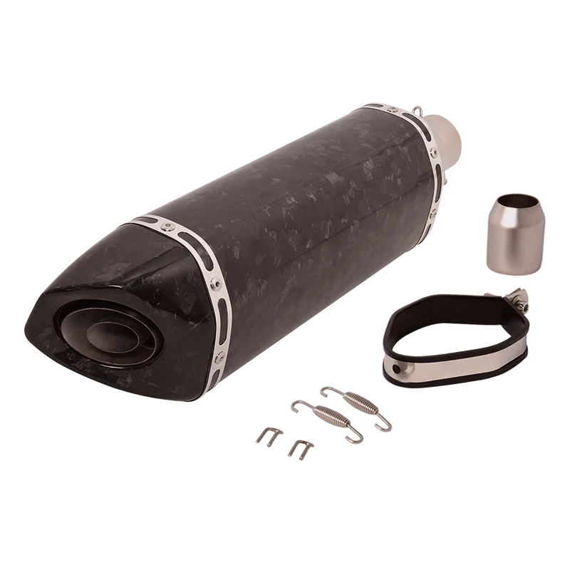 

470mm Escape Motorcycle Exhaust Muffler Tail Pipe Real Carbon Fiber 38-51mm Universal Vent Tip With Removable DB Killer