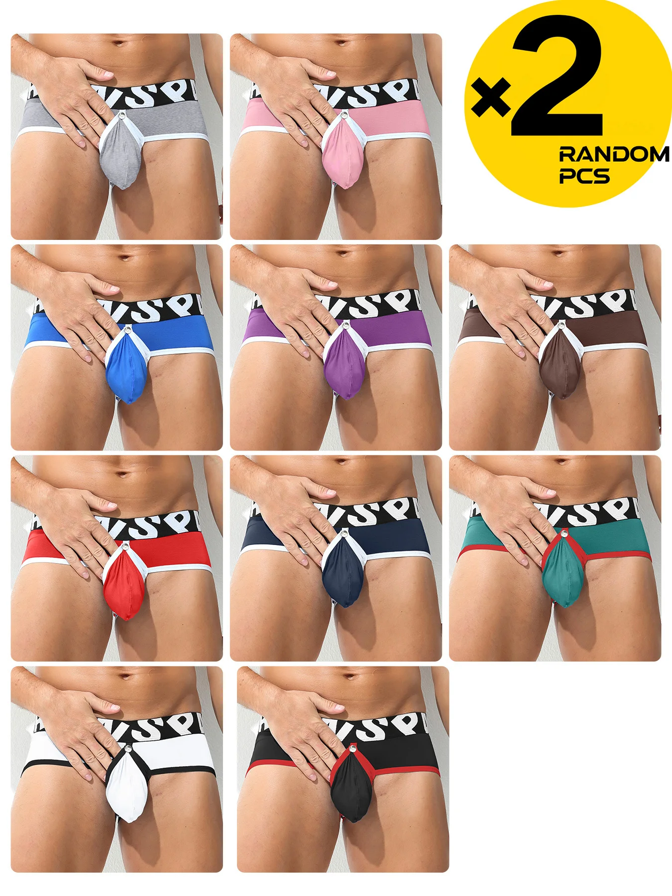 Men's Low Waist Underwear Open Front Briefs Lingerie Male Removable Pouch Backless Panties 2PCS 3PCS 4PCS S M L XL