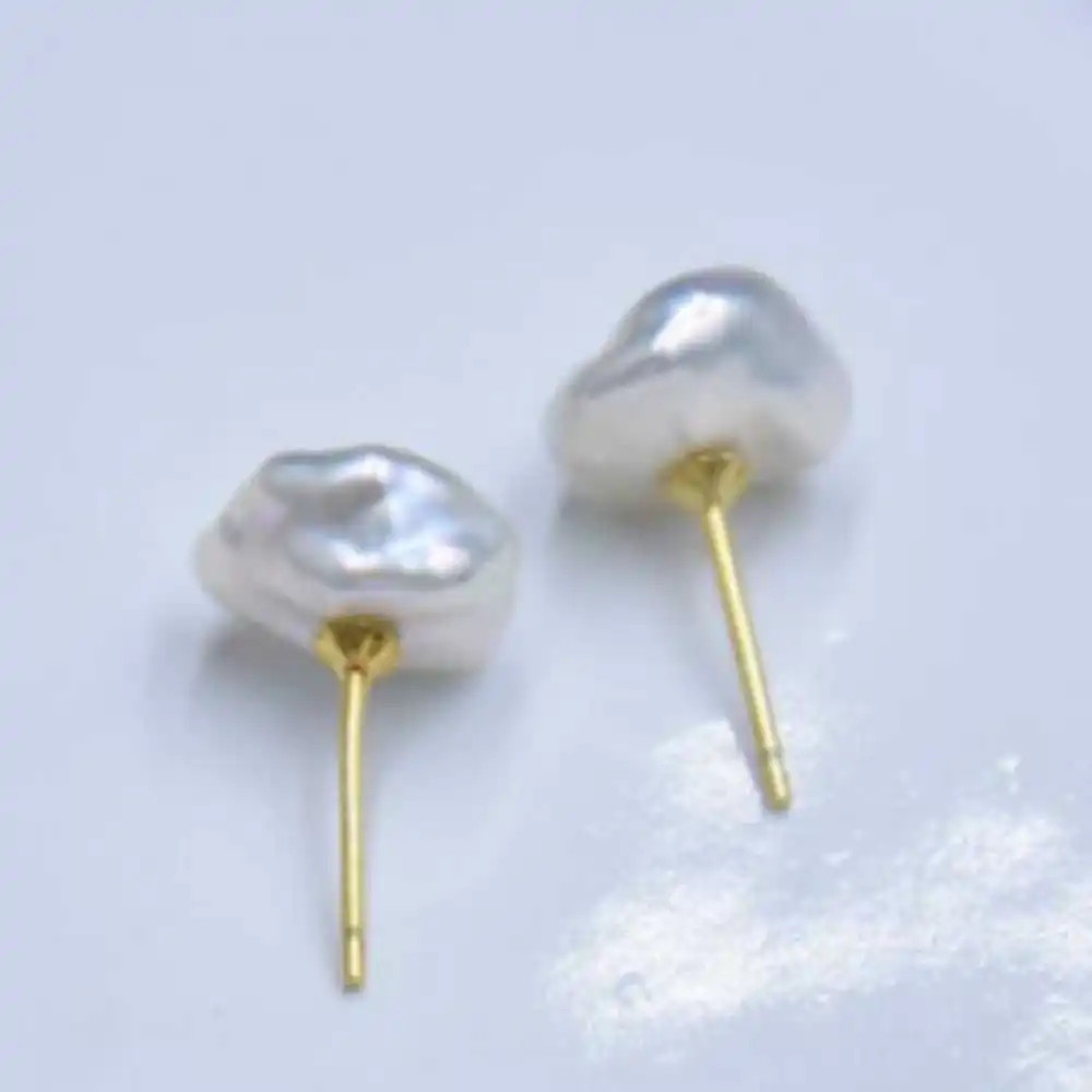 

Natural Baroque White pearl Earrings 14K AAA+ Fashion Women Aquaculture Lucky Freshwater Beautiful Hook Christmas