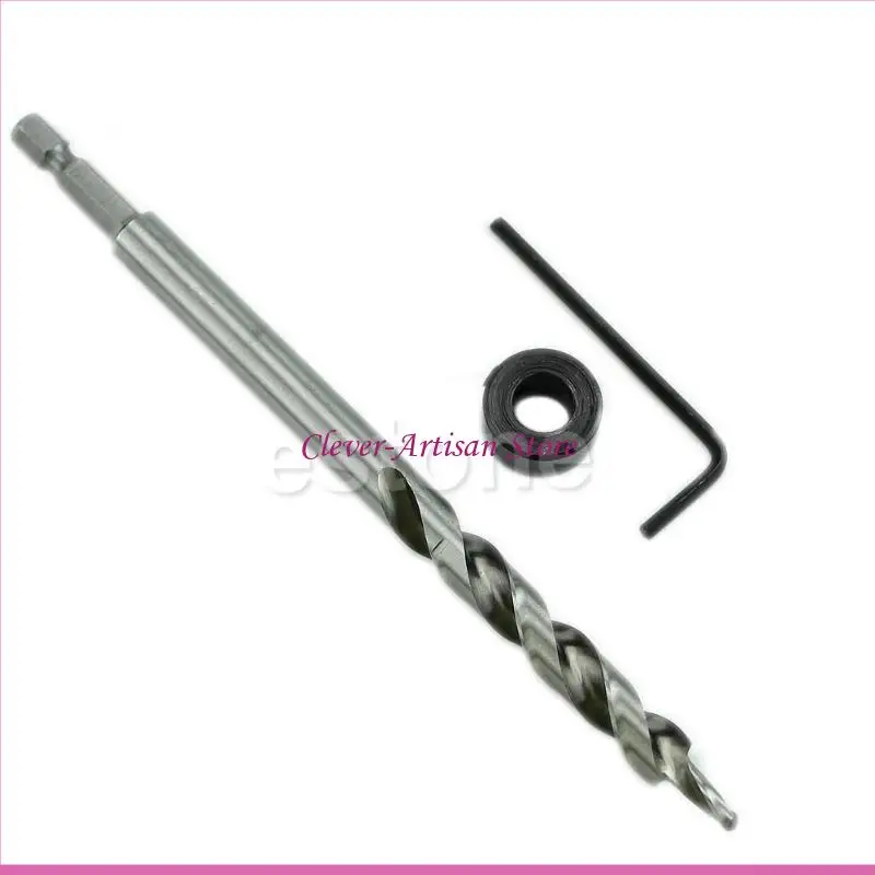 

E06B 1/4" Twist Step Drill Bit Set for Kreg Pocket Hole Drill Jig Guide 3/8" New