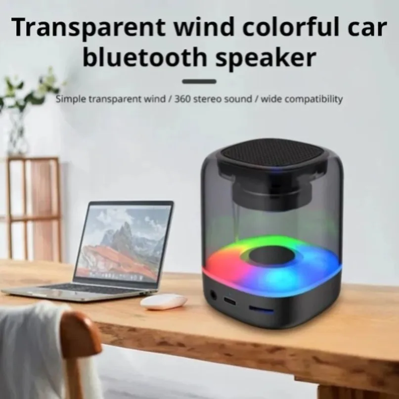 Haut-parleurs portables Bluetooth 5.0, lumière RGB, son HD, Mini haut-parleur de bureau sans fil, pour fête à domicile, vélo en plein air