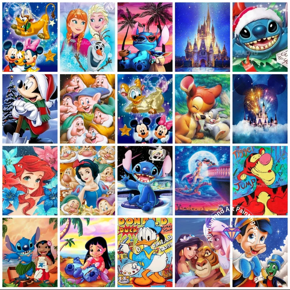 

Stitch AB Diamond Drawing Kit Square Round Diamond 5D DIY Cartoon Mosaic Handmade Art Adult Exquisite Gift Home Decoration