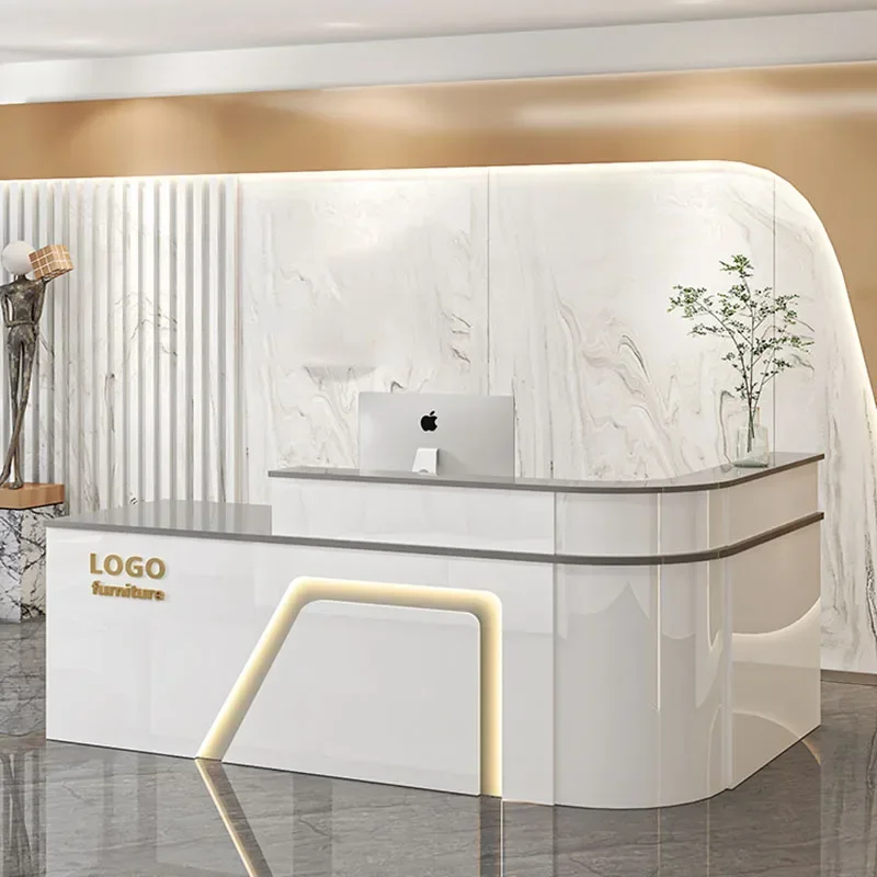 Nordic Reception Pulpit Office Desk Front White Pulpitos Hair Salon Shop Counter Register Aesthetic Bureau Postmodern Furniture