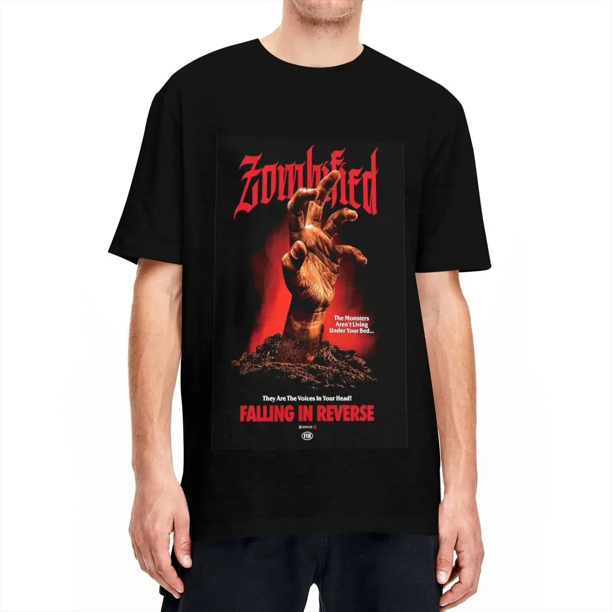 Zombified Falling In Reverse T Shirts Men Women's 100% Cotton Vintage T-Shirts Round Neck Tee Shirt Short Sleeve Clothing Summer