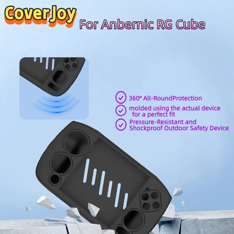 

Силиконовый чехол CoverJoy для ANBERNIC RG Cube, противоударный, полная защита с ремешком на запястье, чехол для портативной консоли