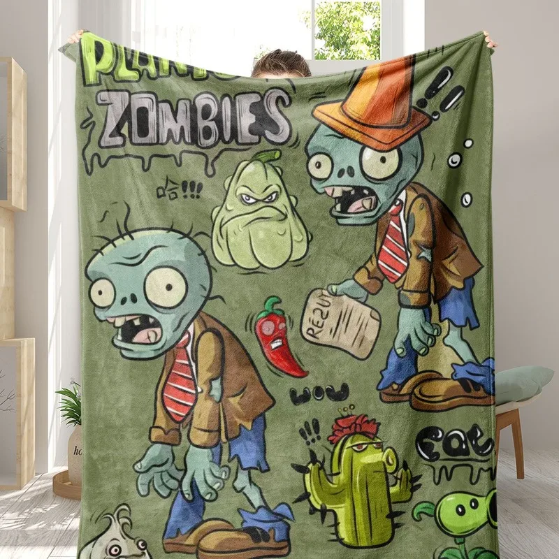 

Plants Vs. Zombies Game Anime Peripheral Blanket Gift Sofa Travel Office Warmth Siesta Blanket Birthday Gift