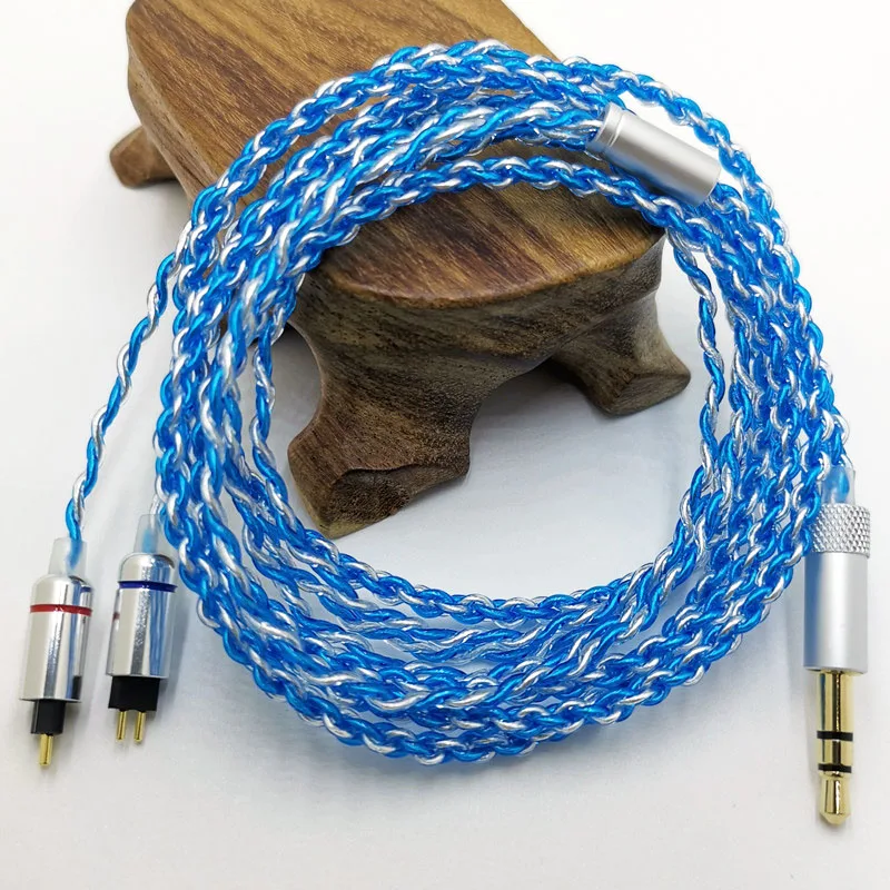 Cable de repuesto para manualidades, cable mejorado Chapado en plata de 1,2mm, 4 hebras, para reparación de auriculares, HIFI, 2 pines, 3,5 m