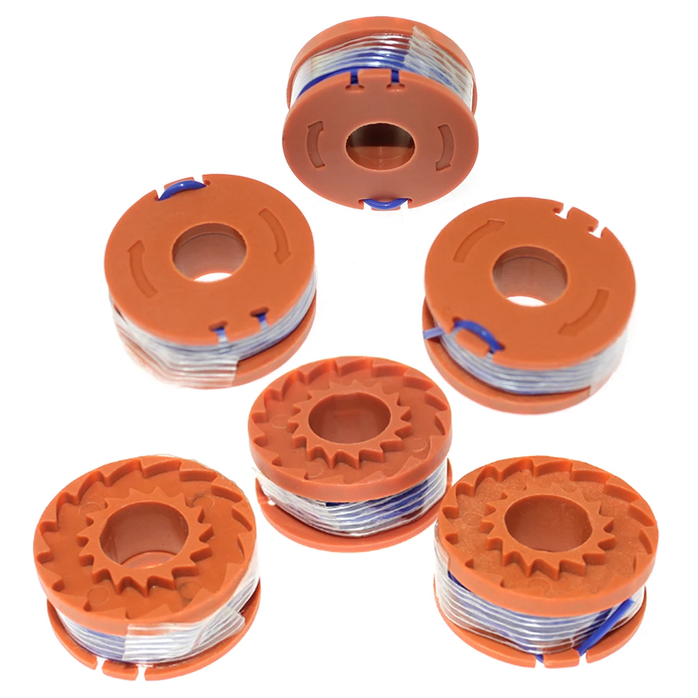 Spool Line 6PK Fits For Worx Grass Trimmers Edger WG150 WG151 WG152 WG153 WG154 WG155 WG156 WG160 WG162 WG163 WG165 WG166 WG160