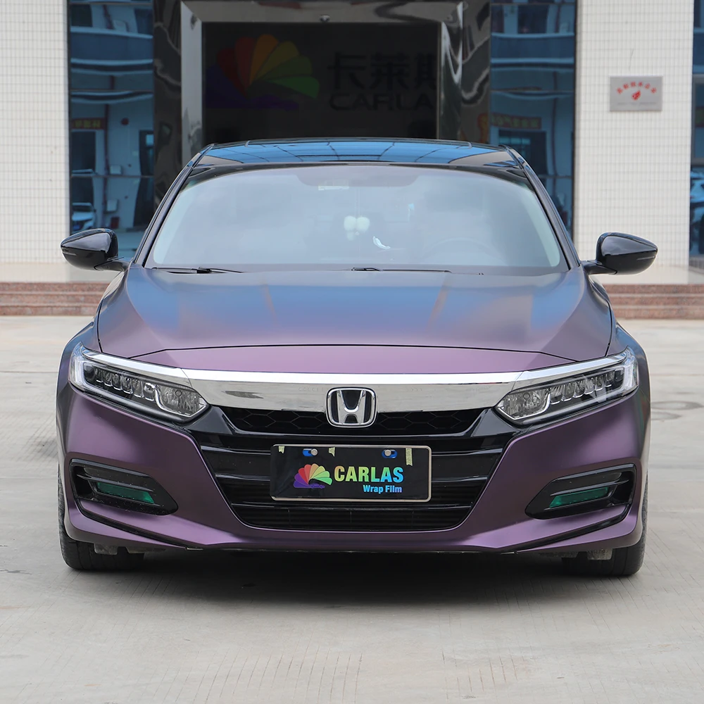 PET Heavy Metal Black Fantasy Purple Car Vinyl Wrap Film Vehicle PVC Anti-scratch Color Changing Film car stickers