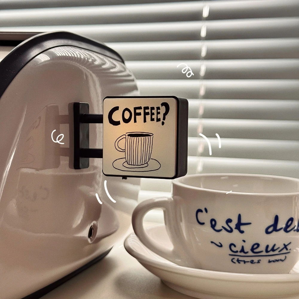 Mini Lightbox Fridge Magnet Coffee Japanese Creative Tourism Souvenir Magnetic Luminous Light Box Home Decoration Gift