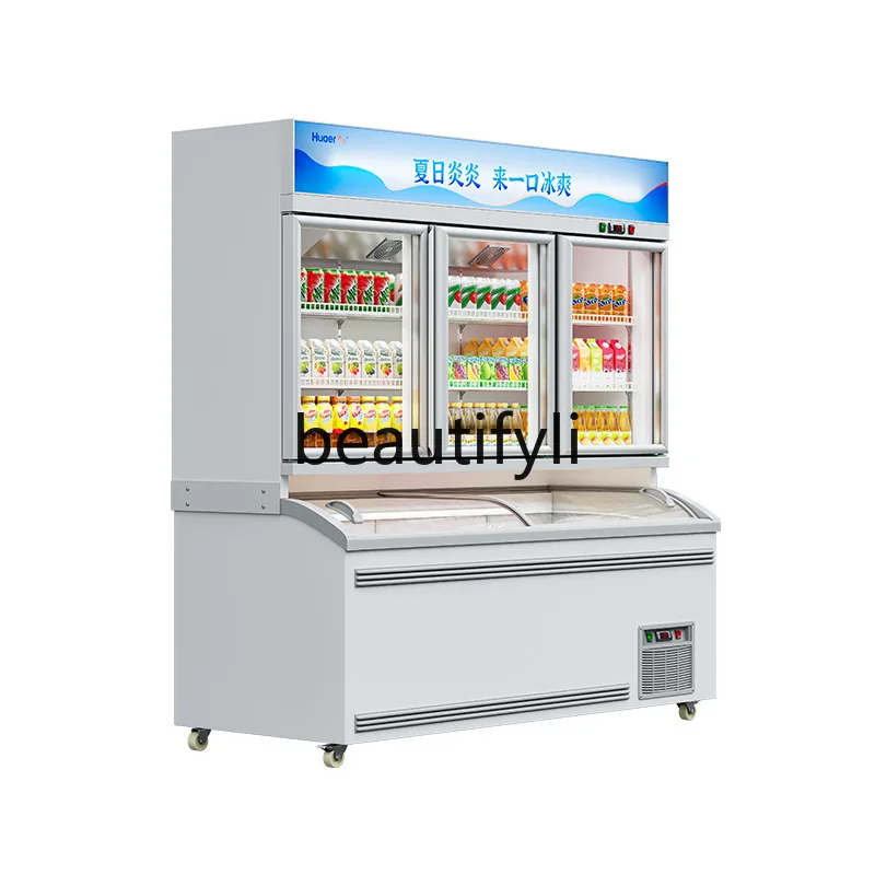 Ice Cream Cabinet Commercial Refrigerated Freezer Integrated Display Cabinet Supermarket Beverage Ice Cream Cabinet