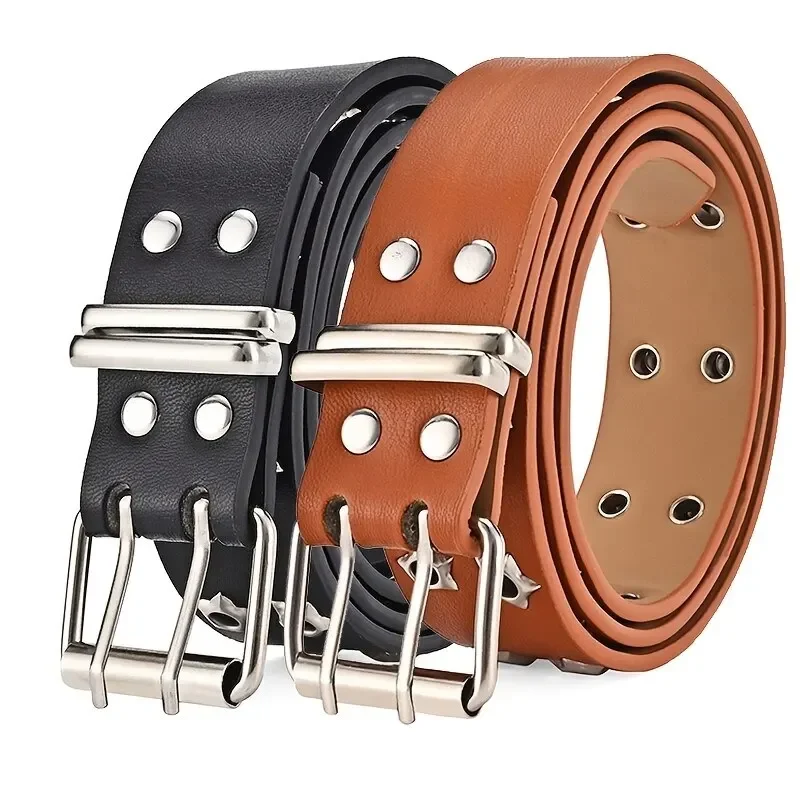 Y2K Belt Ladies Fashion Hollow Punk Casual Belt Man/woman Fashion Casual Pu Leather Waistband for Jeans