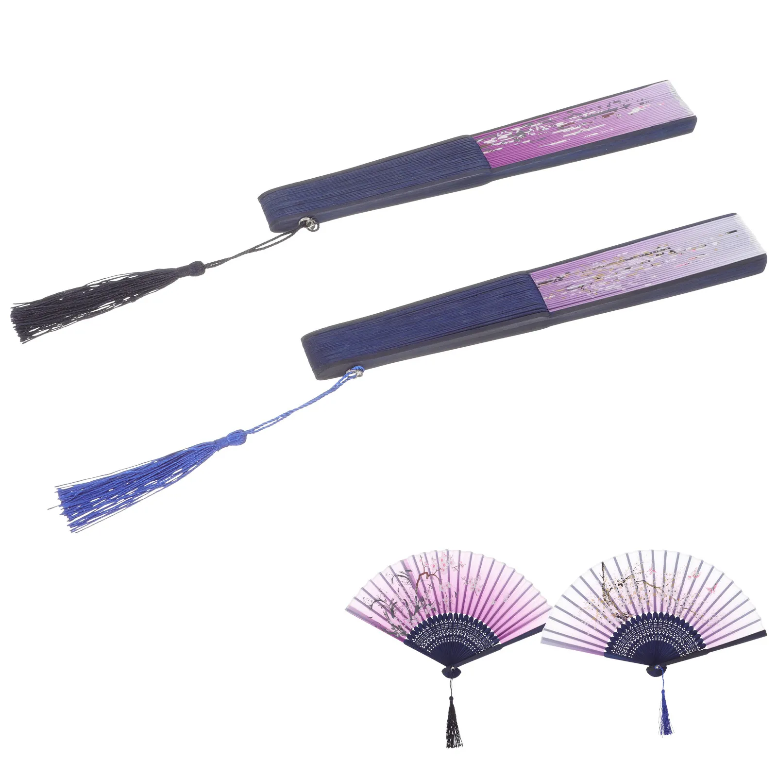 

2 шт. складные веера в японском стиле, элегантные бамбуковые веера для танцев, вечеринок, фотосессий, традиционное китайское украшение