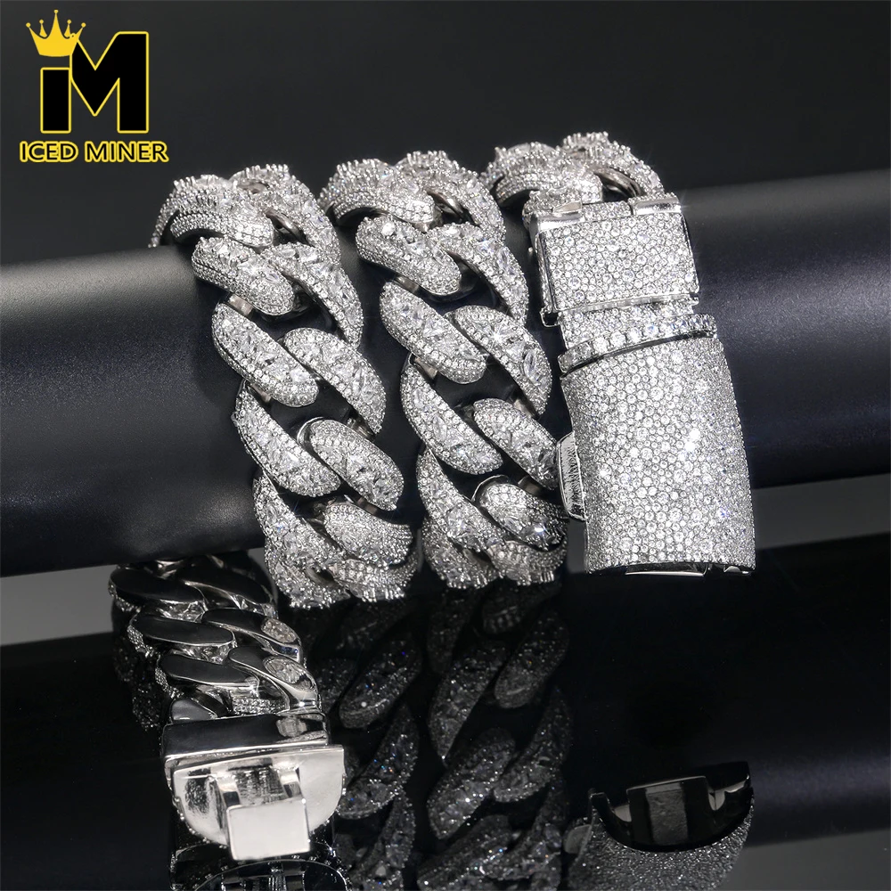 Icedminer 22mm Bubble Chain Iced Out Cuban Link Chain Necklaces For Men Women Brass Zircon Hip Hop Jewelry Free Shipping