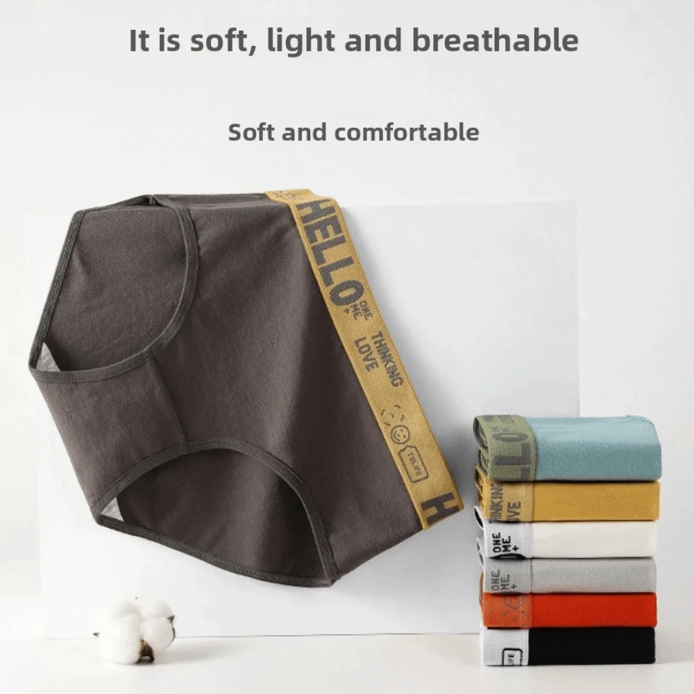 

4Pcs Cotton Crotch Women Cotton Panties Set English Letter Low Waist Sports Style Briefs Comfortable Random Color