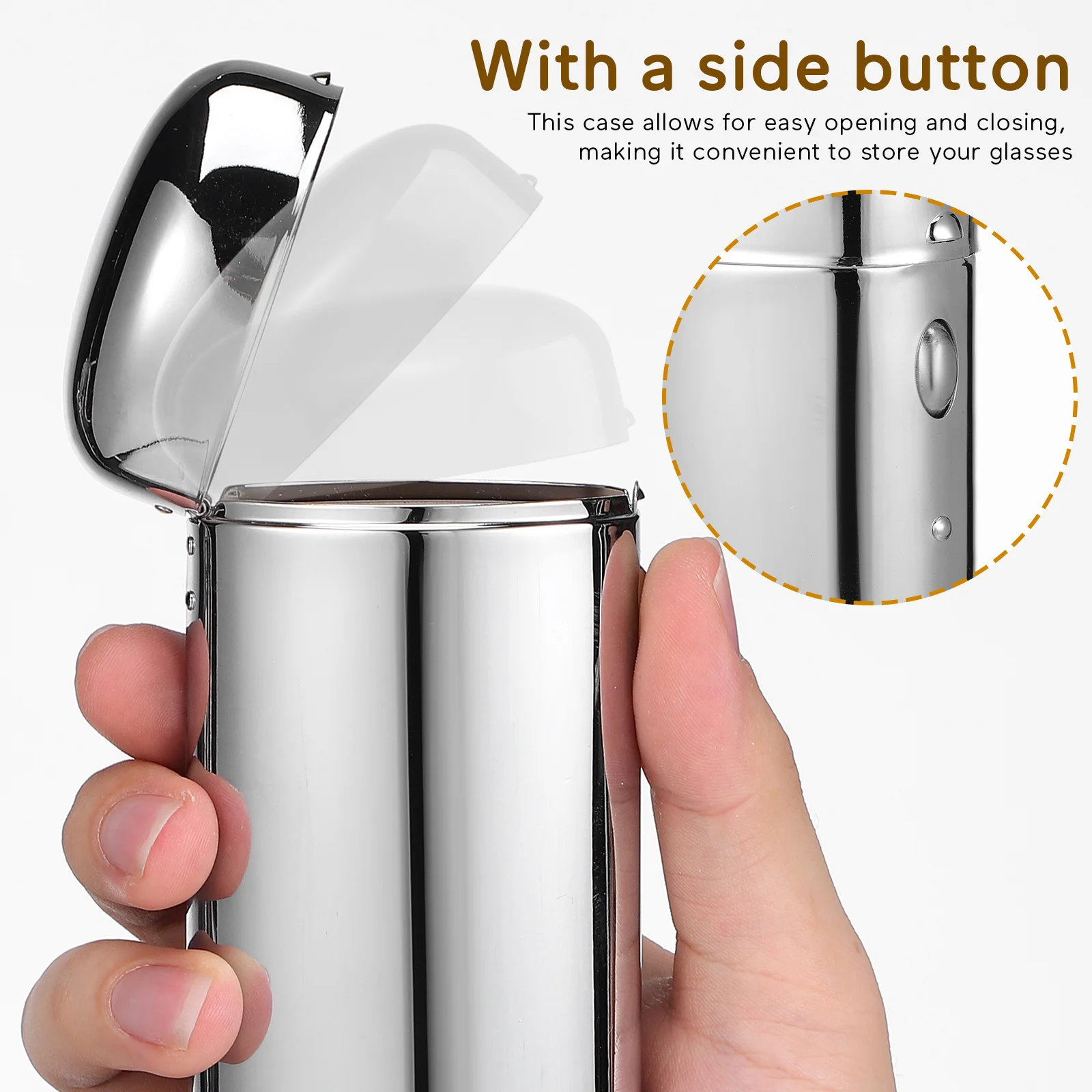 حافظة نظارات مطلية غير لامعة، حامل نظارات معدني صلب، تصميم نحيف، صندوق نظارات شمسية للسفر للنساء والرجال #3