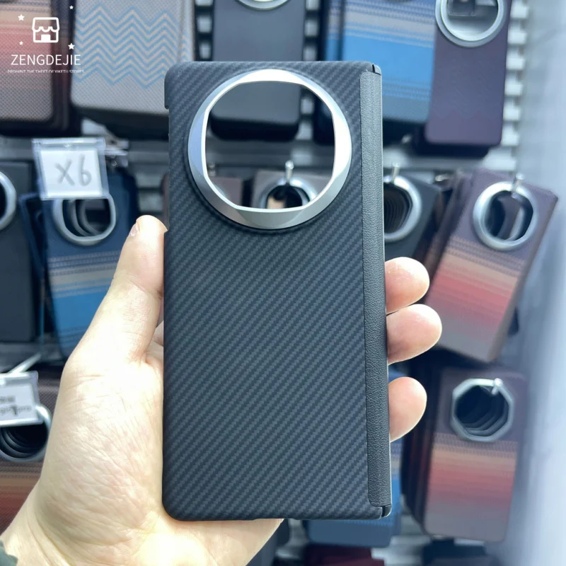 Para Huawei Mate X6 X5 carcasa magnética fibra de aramida cubierta trasera a prueba de golpes un juego