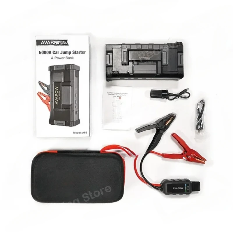 A68 6000A 24000mAh Car Jump Starter 12V Jump Starter Battery Pack Battery Booster