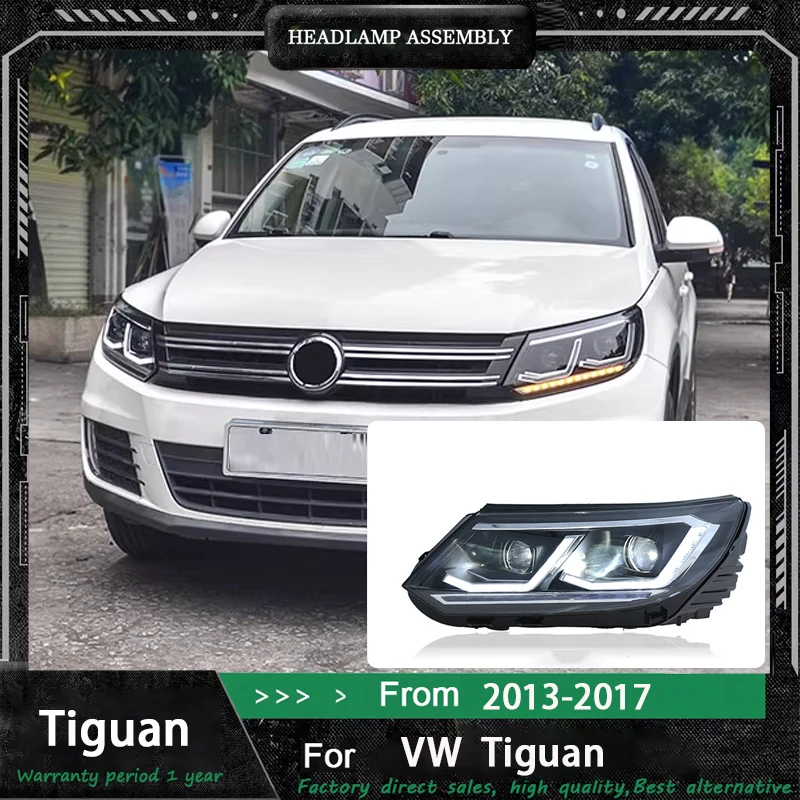 

Автозапчасти для фар VW Tiguan 2013 2014 2015 2016, новейший стиль, светодиодные дневные фары, двойной проектор, автомобильные аксессуары, модифицированные