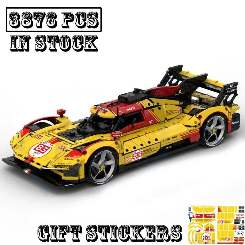 New Technical MOC-185324 Hypercar 499P AF Corse 1:8 Scale Le Mans Supercar Model Building Block Bricks Toys Boys Birthday Gifts