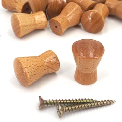 Mini Wooden Knob Cabinet Wardrobe Drawer Furniture Round Handle 16.5mm Diameter