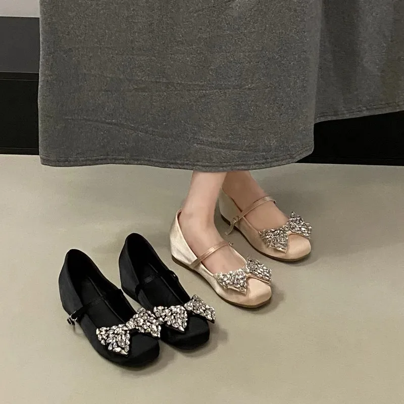 Zapatos de Mujer con Plataforma y Tacón Alto, Diseño de Lazo en Forma de Gota de Agua, Estilo Verano 2026, Zapatos Mary Jane Retro