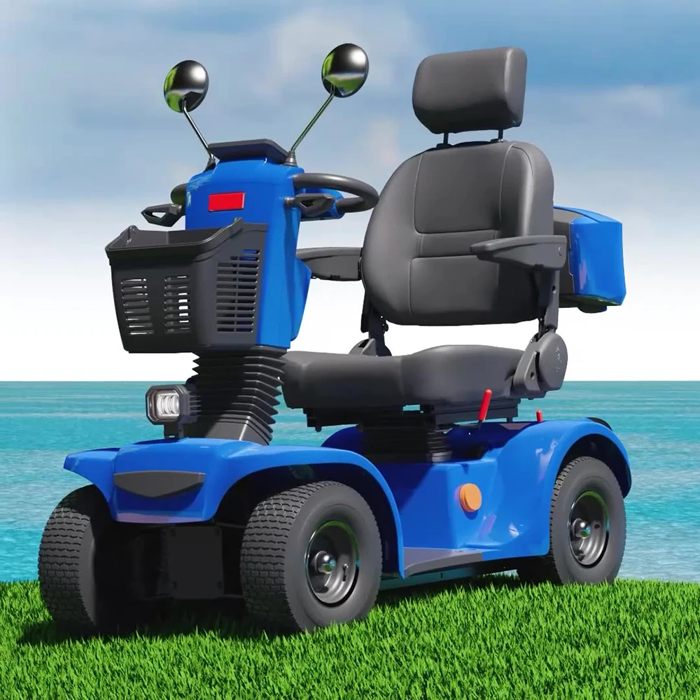 Electromagnetic Brake Electric Four-Wheeled Leisure Scooter, Safe For Shopping, a Must-Have Electric Vehicle For The Elderly