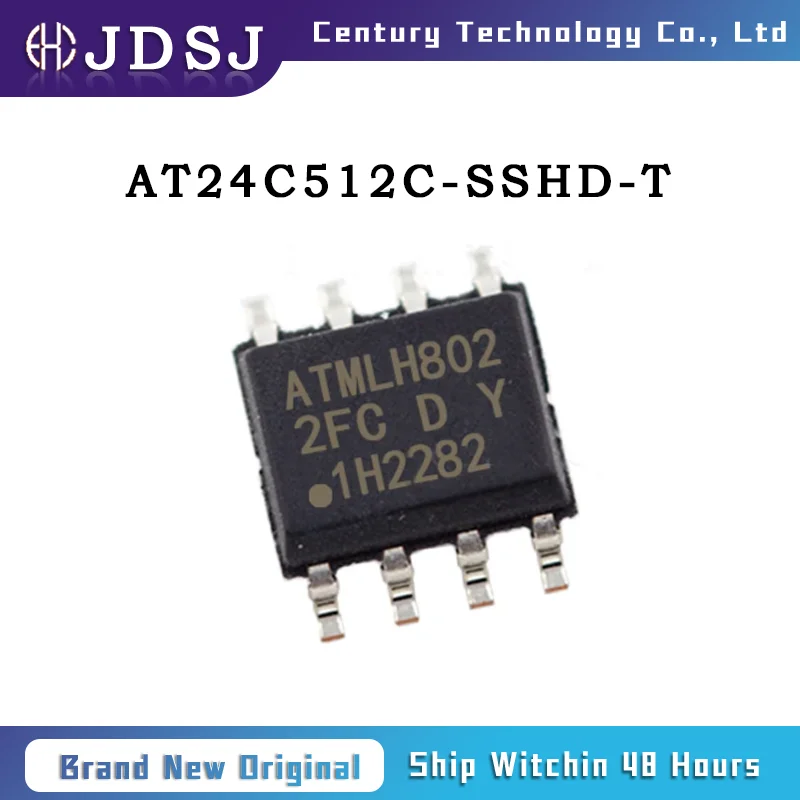 

5PCS/20PCS/100PCS AT24C512C-SSHD-T IC EEPROM 512KBIT I2C 1MHZ 8SOIC Brand New Original IC Chip