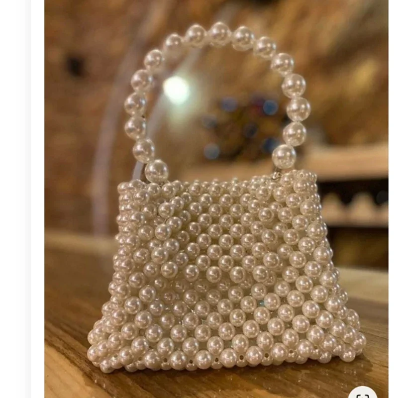 

Vintage Elegant Pearl Bag Fashion Handbag Luxurious Ins Designer Flip Up Dinner Dress Women's Bags Compact Exquisite Wallet