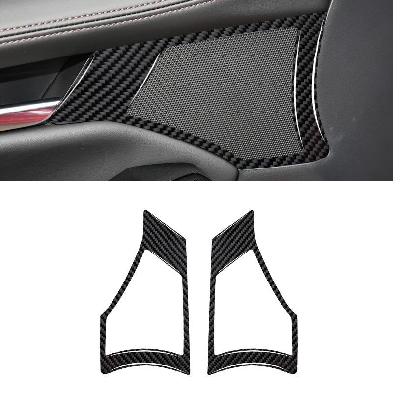 

For Mazda 3 Axela 2020 2021 2022 2023 2024 Car Interior Solf Carbon Fiber / PVC Front Door Speaker Trim Sticker
