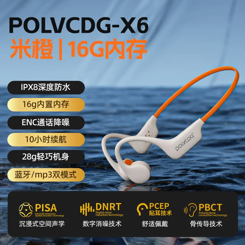 Polvcdg fones de ouvido de condução óssea bluetooth 32gb memória ipx8 à prova dwaterproof água personalizado natação correndo e ciclismo