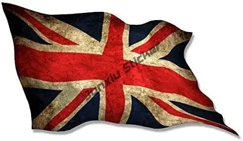 Флаг юниона Джека, винтажный внешний вид, машущая наклейка, наклейка, Великобритания и искусство, автомобильные аксессуары, наклейка KK13cm