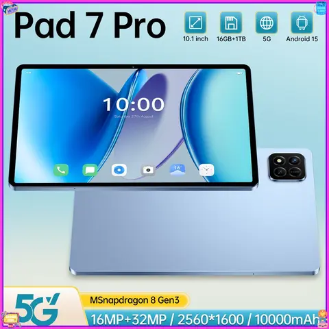 Hot Pad 7 Pro 10000mAh 5G Dual SIM Tablet 22GB+2TB Tab Android Global Version Original Tablet PC 10.1" Upgraded Children's Kids